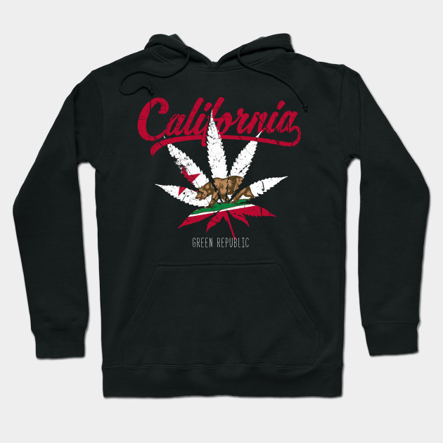 California Republic Bear Marijuana Flag California Weed Hoodie Teepublic