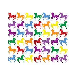 COLORFUL HORSES Pop Art T-Shirt