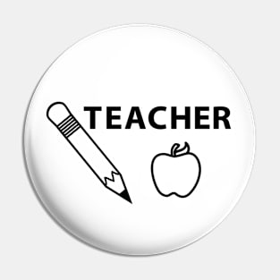 Teacher - Black and White Pin