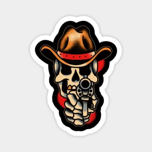 Cowboy skull with gun Magnet