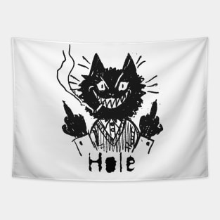 hole and the bad cat Tapestry