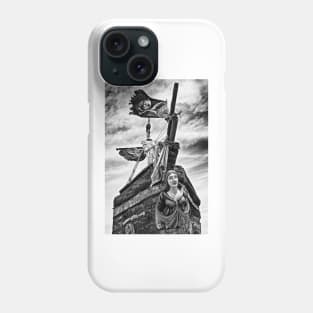 Pirate ship and black flag Phone Case