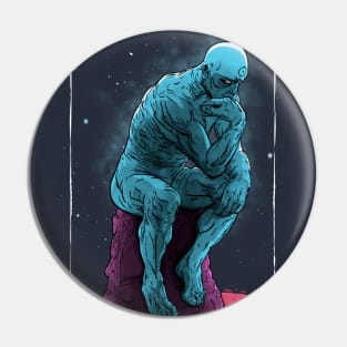 Blue Thinker Pin