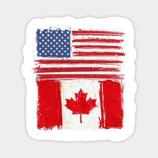 USA and Canadian Flag Magnet