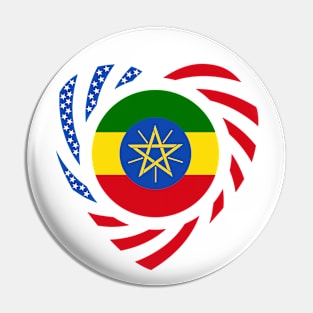 Ethiopian American Multinational Patriot Flag (Heart) Pin