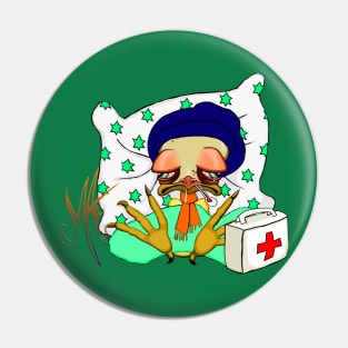 Grumpy Chicken Sick Pin