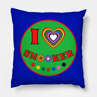 I Heart Snooker Colorful Balls Hearts 3 Pillow