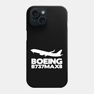 Boeing B737Max8 Silhouette Print (White) Phone Case