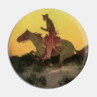 Against the Sunset by Frederic Remington Pin