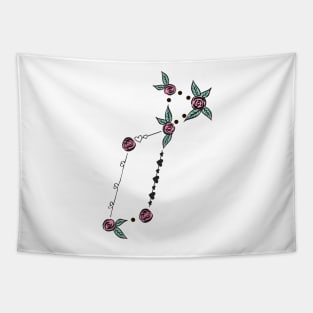 Lyra (Lyre) Constellation Roses and Hearts Doodle Tapestry