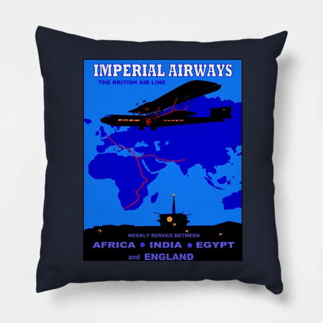 Imperial airways Vintage Travel and Tourism Advertising Print Pillow by posterbobs