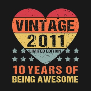 Vintage 2011 Limited Edition 10th Birthday Boy Girl T-Shirt