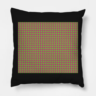 Green and Pink Houndstooth Pillow