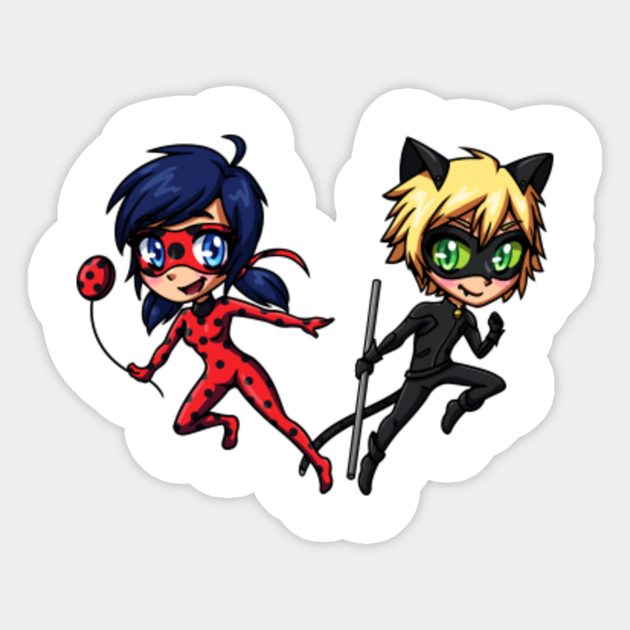 Ladybug and Chat Noir - Miraculous Ladybug - Sticker | TeePublic