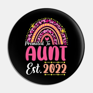 Promoted to Aunt Est.2022 Rainbow Auntie to Be New Auntie Pin