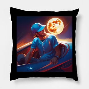 Baseball player illustration Pillow