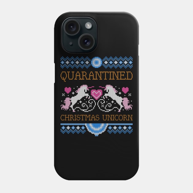 quarantined christmas unicorn Phone Case by natashawilona