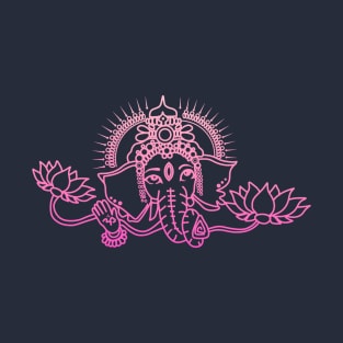 Pink Ganesh Henna Design T-Shirt