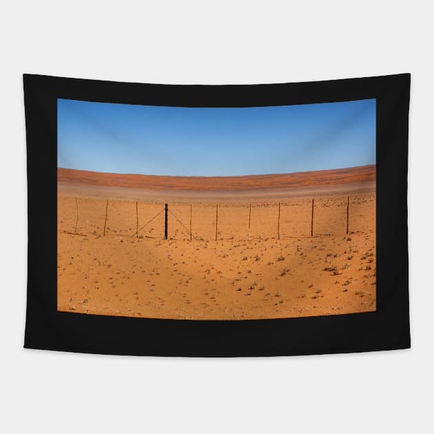 Fence across the desert. Tapestry by sma1050