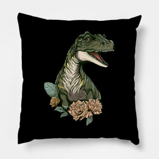 Dinosaur T rex in Summer Time Pillow