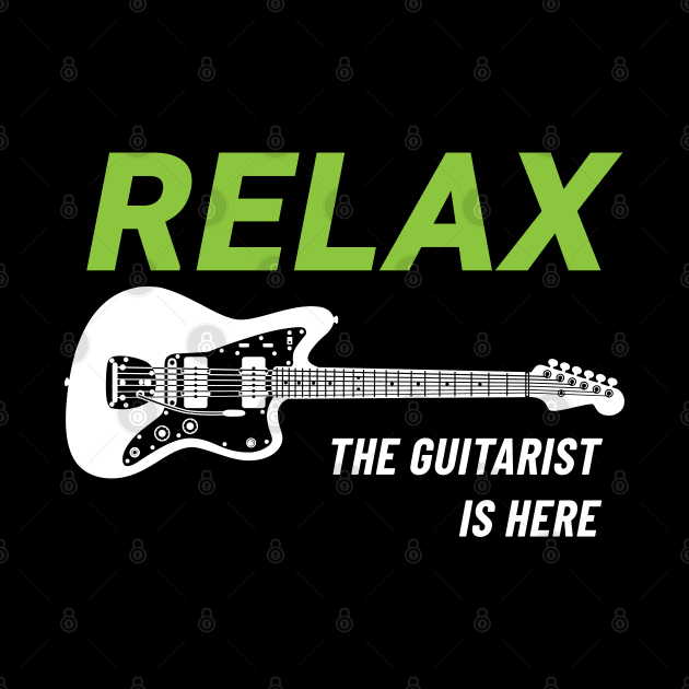 Relax The Guitarist Is Here Offset Style Electric Guitar Dark Theme by nightsworthy