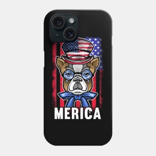 Merica Patriot BullDog American Flag Independence Day 4th of July Phone Case