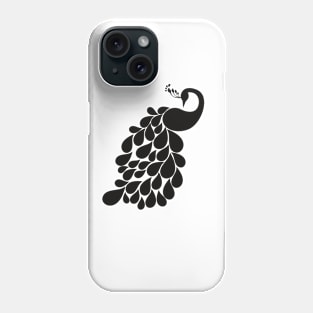 Traditional Black Peacock Emboss Phone Case