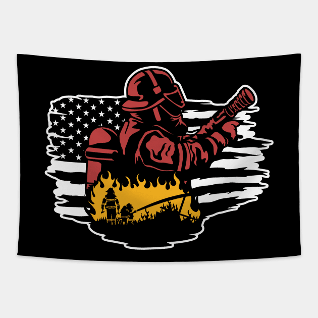 My Dad is a Firefighter Hero! Tapestry by ArtOnly