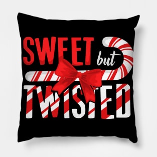 Sweet but twisted Christmas candy cane Pillow