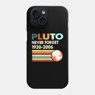 Pluto Never Forget 1930-2006 Retro Style MrBeast Funny Dwarf Planet Tee, Outer Space Gift Vintage Solar System Phone Case