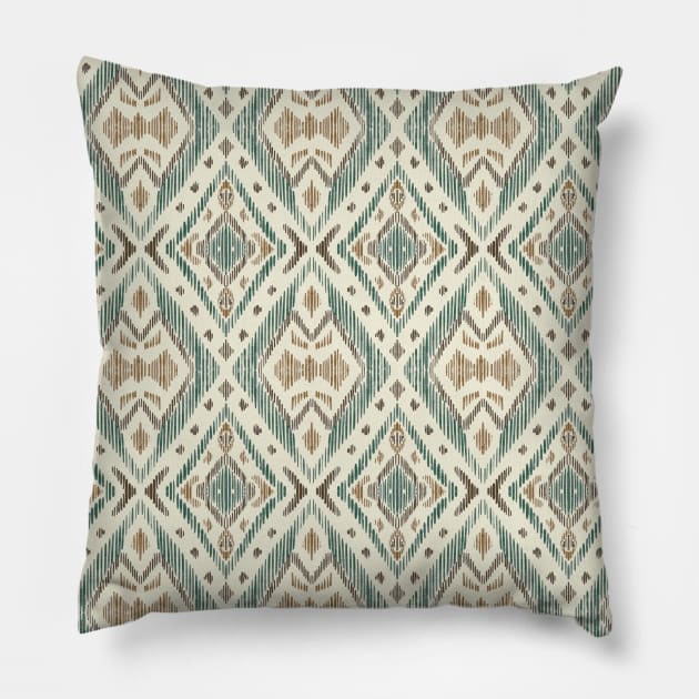 Ikat style geometric print Pillow by Remotextiles