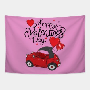 Red Truck With Hearts Happy Valentine's Day Gifts For Girls Women Tapestry