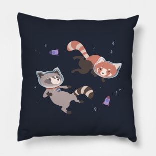 Trash Panda and Red Panda Astronauts Pillow