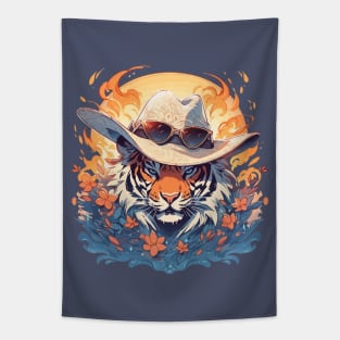 A fancy tiger ready for summer Tapestry