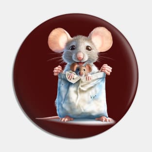 Little mouse with its cub Pin