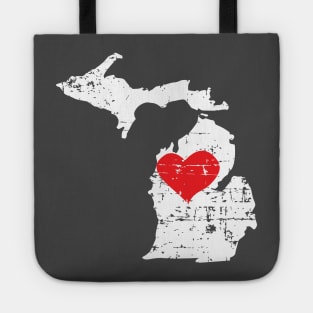 <3 Michigan State Map Gift T Shirt for Men Women and Kids Tote