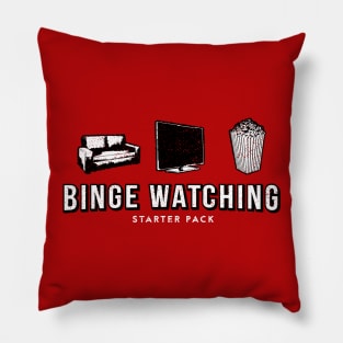 Binge Watching Starter Pack Netflix Parody Distressed Tv Series Pillow