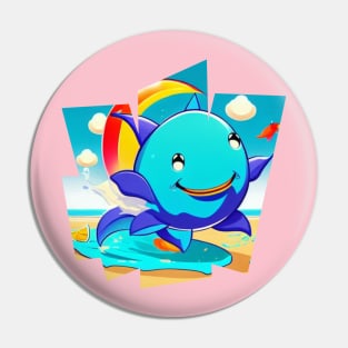 Beautiful baby blue dolphin Pin