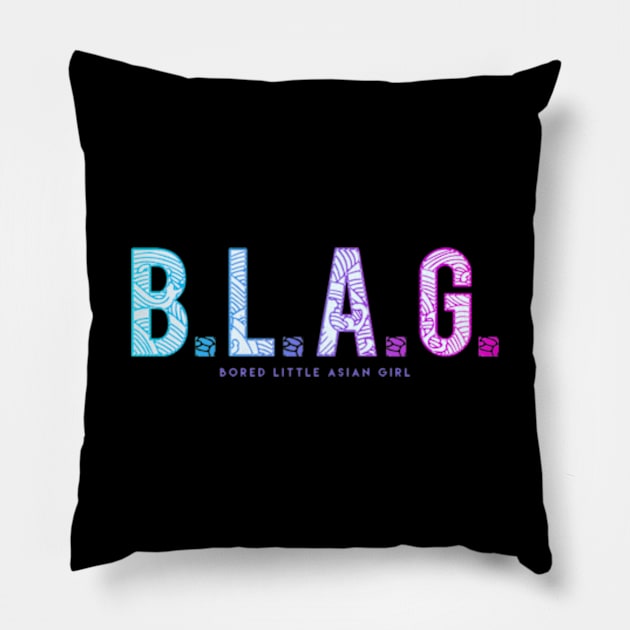 BLAG Logo 2 Pillow by Bored Little Asian Girl