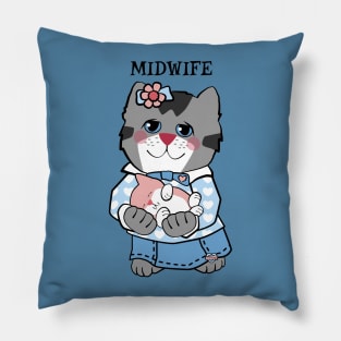 Midwife with Newborn Baby Pillow