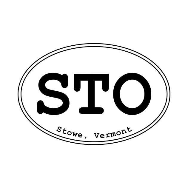STO Stowe Vermont Oval Design Sto TShirt TeePublic