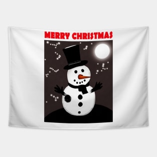 Merry Christmas Snowman 2022 Tapestry