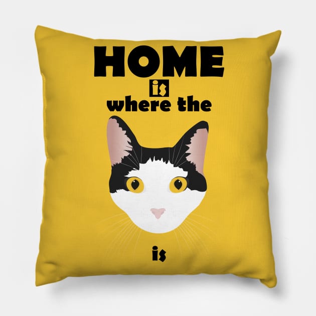 home is where the cat is Pillow by uncutcreations