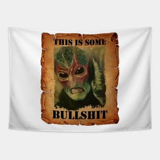 The alien raises his middle finger poster Tapestry