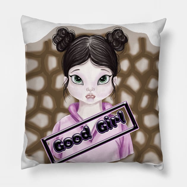 Good girl Pillow by Dugleidy Santos