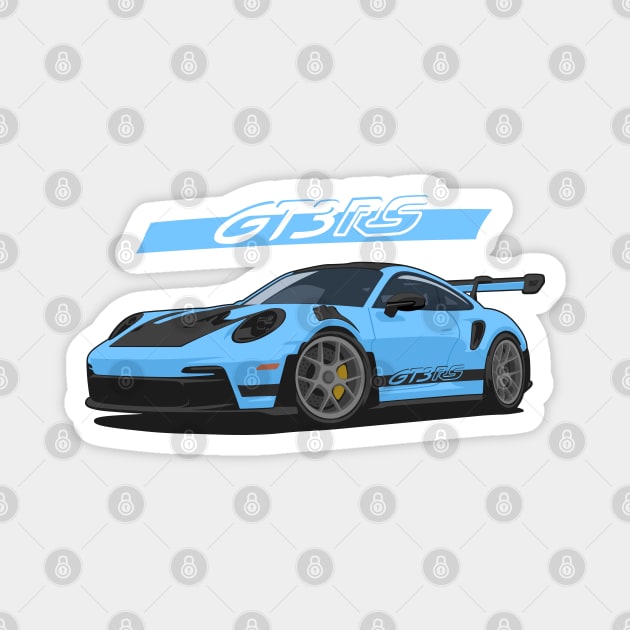 Car 911 gt3 rs light blue Magnet by creative.z