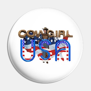 Cowgirl USA Pin