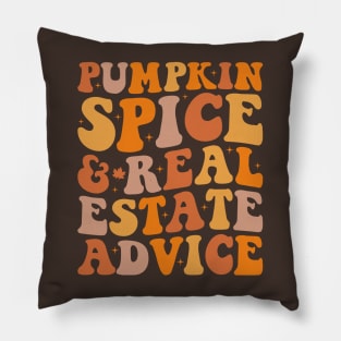 Pumpkin Spice And Real Estate Advice Funny Real Estate Agent Halloween Pillow