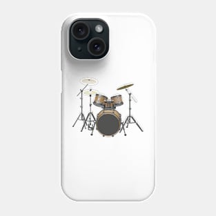 Acoustic drum on white Phone Case