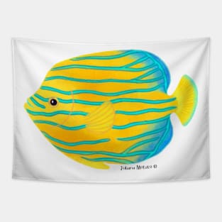 Blue Stripped Angelfish Tapestry